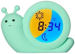 ALECTO Simon - trener snu 2w1: lampka nocna i budzik | miętowy ślimak
