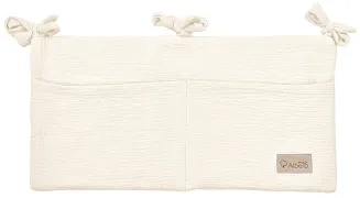 ALBERO MIO - przybornik do łóżeczka organizer muślinowy Cotton Color | Waniliowy