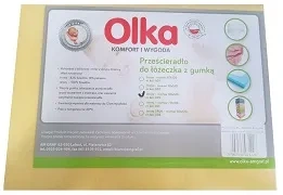 OLKA - prześcieradło jersey do łóżeczka 120 x 60 cm | Żółte