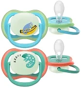 PHILIPS AVENT Ultra Air Nighttime - smoczek ortodontyczny 2 szt. | 6-18 m