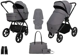 MUUVO One - wózek wielofunkcyjny, zestaw 2w1 | Gris (+ ADAPTERY)