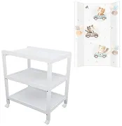 YOONCO - półkoprzewijak na kółkach biały + przewijak profilowany miękki | Kotek