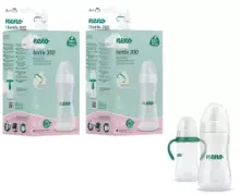 NENO Bottle 300 - 2 x butelka do karmienia i nauki picia ze smoczkiem | 300 ml