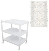 YOONCO - półkoprzewijak na kółkach biały + przewijak profilowany miękki | Meadow I