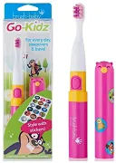 BRUSH-BABY Go-Kidz - podróżna szczoteczka soniczna do zębów od 3 lat | Różowa