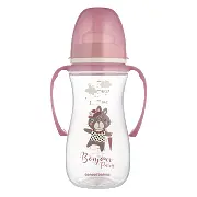 CANPOL BABIES - butelka antykolkowa z uchwytami 300 ml PP EasyStart 12m+ | BONJOUR PARIS różowa