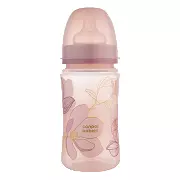 CANPOL BABIES - butelka szeroka antykolkowa 240ml EasyStart | GOLD różowa
