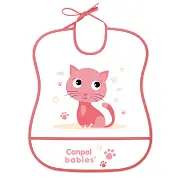 CANPOL BABIES - śliniak zmywalny CUTE ANIMALS 1szt. | Kotek