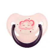 CANPOL BABIES - smoczek uspokajający silikon 18m+ anatomiczny NIGHT DREAMS | różowy