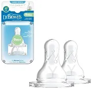 DR BROWN'S - 2 x smoczek standard do wąskiej butelki, do kaszek i gęstych płynów, poziom Y | 9+ miesięcy
