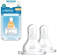 DR BROWN'S - 2 x smoczek standard do wąskiej butelki, poziom 3 | 6-9 miesięcy