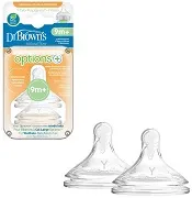 DR BROWN'S Options+ - 2 x smoczek do szerokiej butelki, do kaszek i gęstych płynów, poziom Y | 9 m+