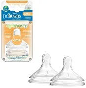 DR BROWN'S Options+ - 2 x smoczek do szerokiej butelki, poziom 3 | 6-9 m