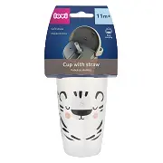 LOVI - kubek ze słomką Freestyle 350 ml Salt & Pepper | 11m+