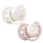 LOVI - smoczek silikonowy dynamiczny BABY SHOWER GIRL 2 szt. | 0-2 m