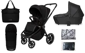 MUUVO Quick 4.0 - wózek wielofunkcyjny, zestaw 2w1 z gondolą 3.0 | Classic Black + Jet Black