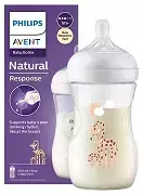 PHILIPS AVENT Natural Response - responsywna butelka antykolkowa 260 ml ŻYRAFA | 1 m+