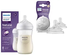 PHILIPS AVENT Natural Response - responsywna butelka antykolkowa 260 ml + smoczek 2 szt. | 3 m+