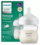 PHILIPS AVENT Natural Response - szklana butelka antykolkowa 120 ml | 0 m+