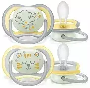 PHILIPS AVENT Ultra Air Nighttime - smoczek ortodontyczny 2 szt. | 18 m+