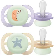 PHILIPS AVENT Ultra Start Nighttime - smoczek ortodontyczny 2 szt. | 0-2 m