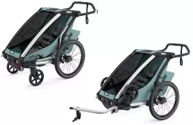 THULE Chariot Cross - jednoosobowa przyczepka rowerowa 2w1 Multisport | Aluminum/Alaska