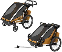 THULE Chariot Sport 2 Double - dwuosobowa przyczepka rowerowa 2w1 Multisport | Natural Gold