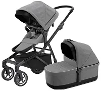 THULE Sleek - wózek wielofunkcyjny, zestaw 2w1 | Black/Gray Melange