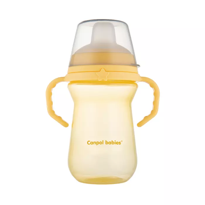 CANPOL BABIES - kubek z silikonowym ustnikiem FirstCup 250ml | żółty