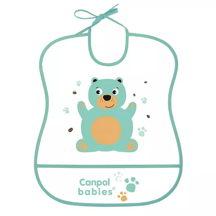 CANPOL BABIES - śliniak zmywalny CUTE ANIMALS 1szt. | Miś