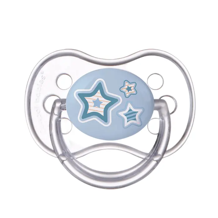 CANPOL BABIES - smoczek uspokajający silikon 0-6m symetryczny NEWBORN BABY | niebieski