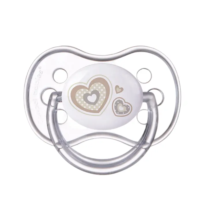 CANPOL BABIES - smoczek uspokajający silikon 18m+ anatomiczny NEWBORN BABY |  beżowy
