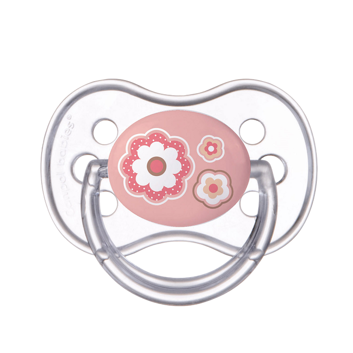CANPOL BABIES - smoczek uspokajający silikon 18m+ anatomiczny NEWBORN BABY |  różowy