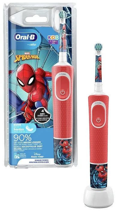 ORAL-B D100 Kids - elektryczna szczoteczka do zębów dla dzieci 3+ | Spider-Man
