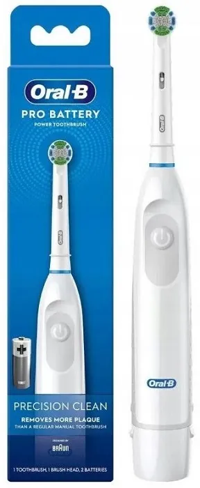 ORAL-B Pro Battery - elektryczna szczoteczka do zębów dla dorosłych Precision Clean | White