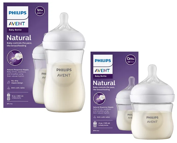 PHILIPS AVENT Natural Response - 2 x responsywna butelka antykolkowa: 125 ml + 260 ml