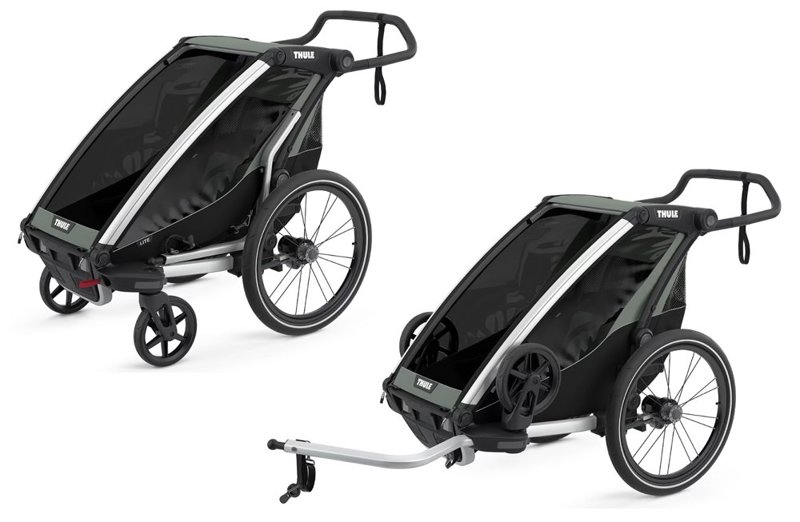 THULE Chariot Lite 1 - jednoosobowa przyczepka rowerowa 2w1 Multisport | Agave