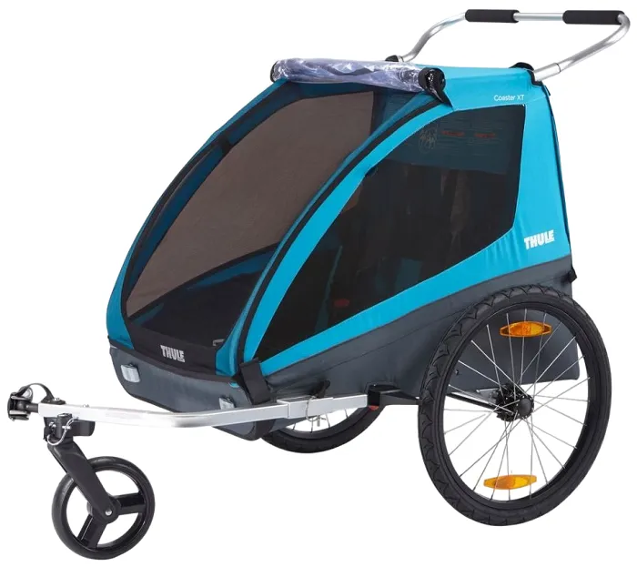 THULE Coaster XT - dwuosobowa przyczepka rowerowa 2w1 | Blue